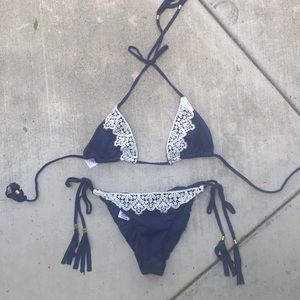 Blue life planet blue bikini set